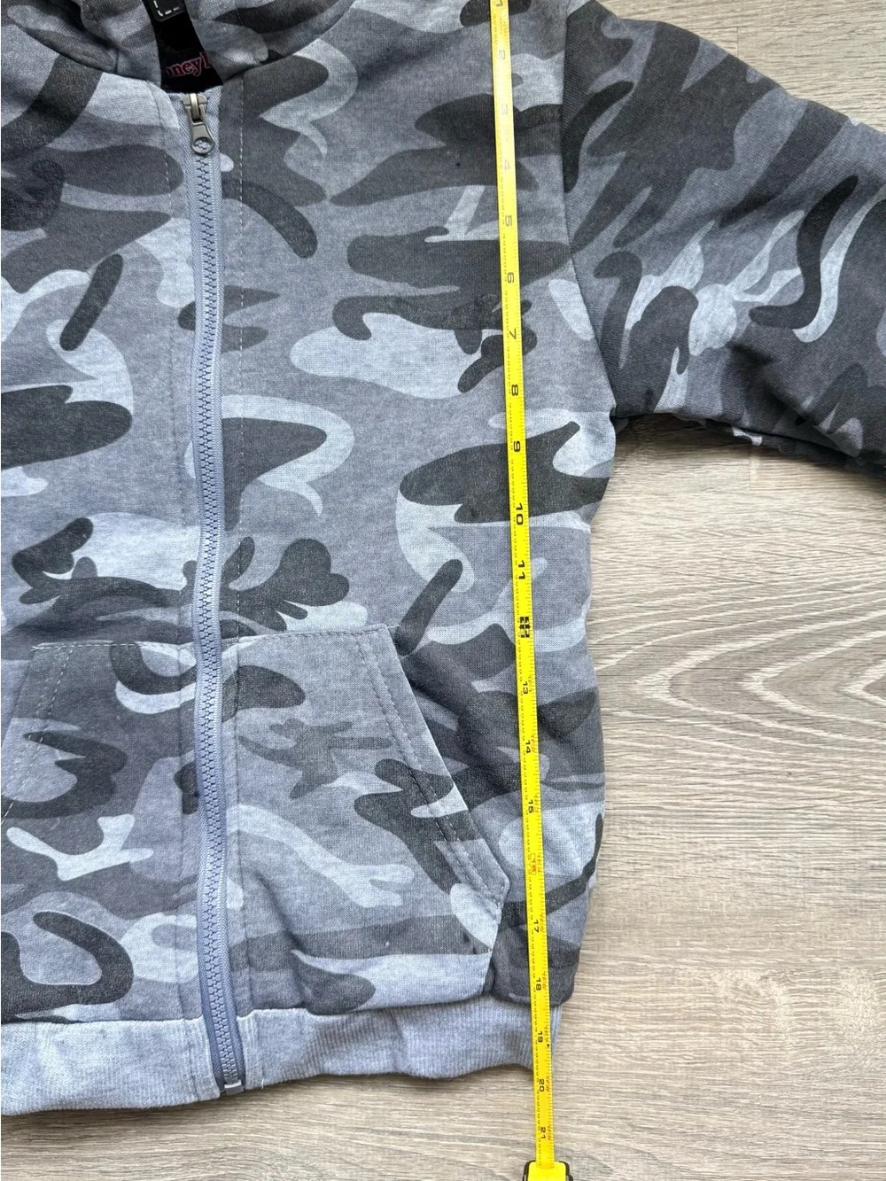 Coney Island Boy’s 9/10 Sherpa Lined Full-Zip Hoodie Black/Gray Camo